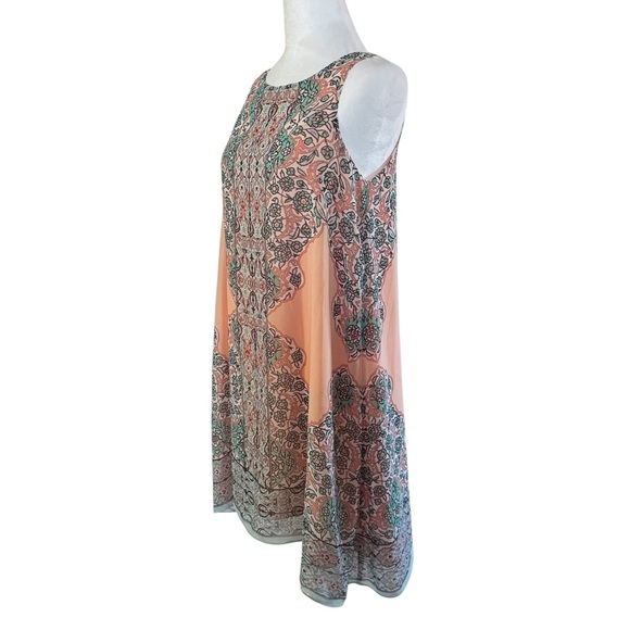 Max Studio Scarf Print Sleeveless Shift Dress XS Lined Chiffon - Picture 6 of 10